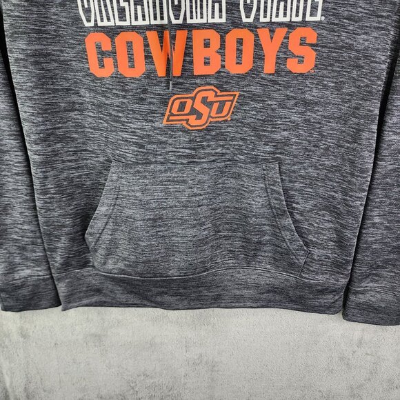 Men's Heather Gray Oklahoma State Cowboys Hooded Sweatshirt Colosseum Size L - Picture 3 of 12
